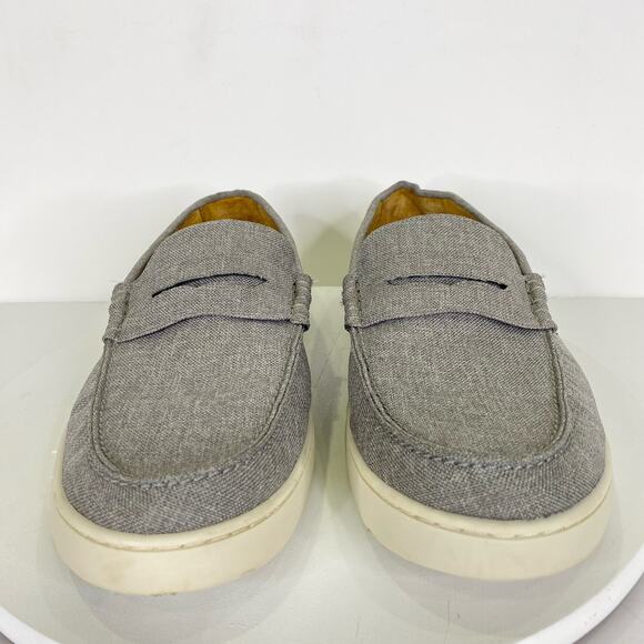 Nordstrom 1901 Napa Penny Loafers Men's Sz 13M Grey Linen Slip On Preppy Casual - Picture 8 of 11